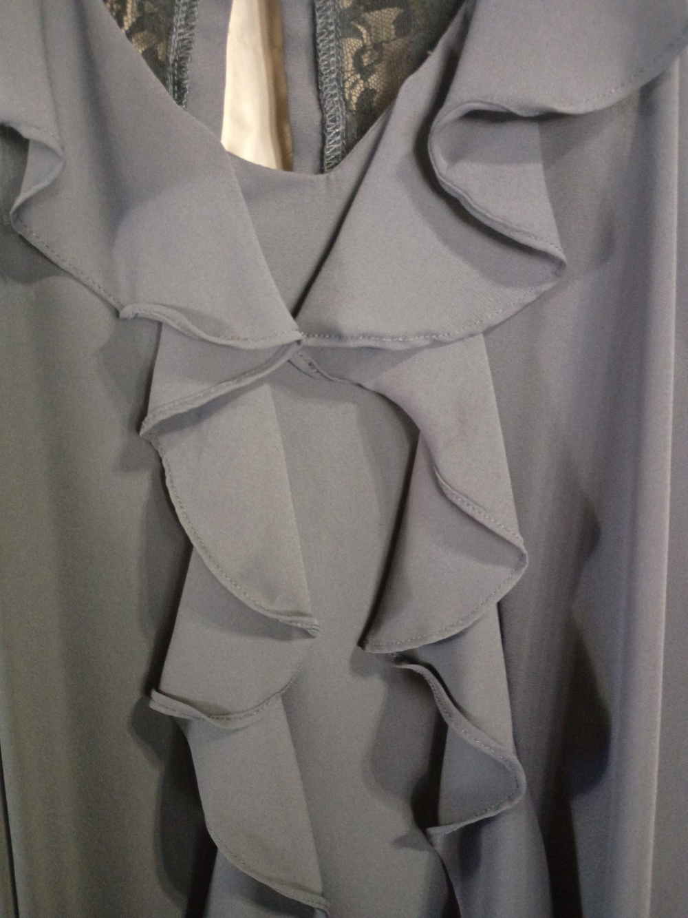 Maurices Light Gray Ruffle Front Tank